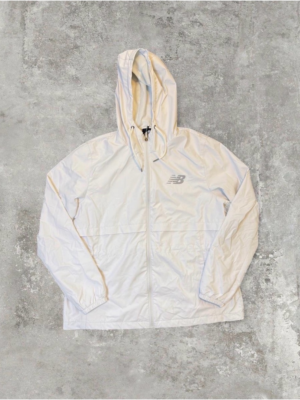 New Balance Men’s White Hooded Windbreaker Jacket